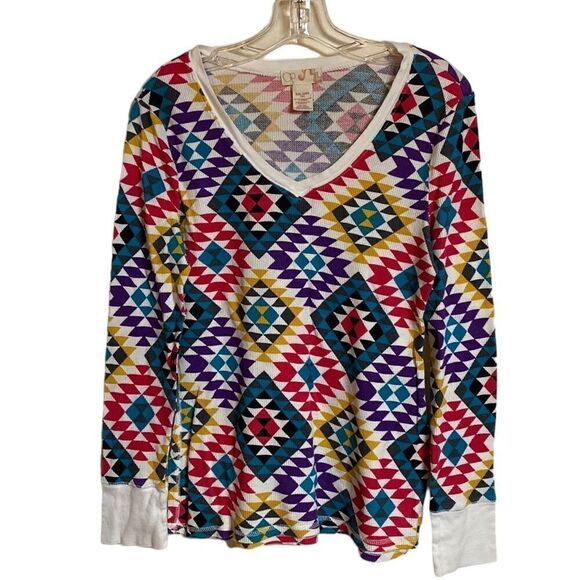 OP Thermal Long Sleeve Top Aztec Geometric Print - Picture 3 of 6